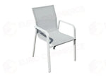 SEDIA SAMO IN ALLUMINIO - TEXTILENE GRIGIO CHIARO - BIANCO