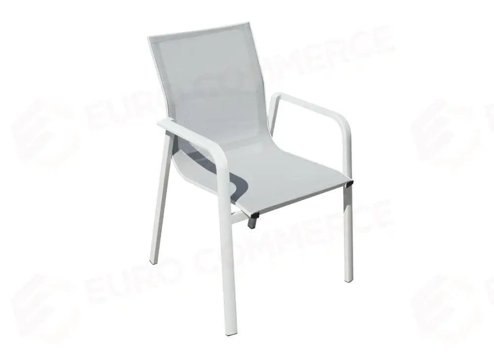 SEDIA SAMO IN ALLUMINIO - TEXTILENE GRIGIO CHIARO - BIANCO