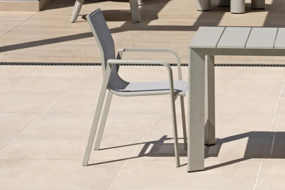SEDIA SAMO IN ALLUMINIO - TEXTILENE GRIGIO CHIARO - CRETA