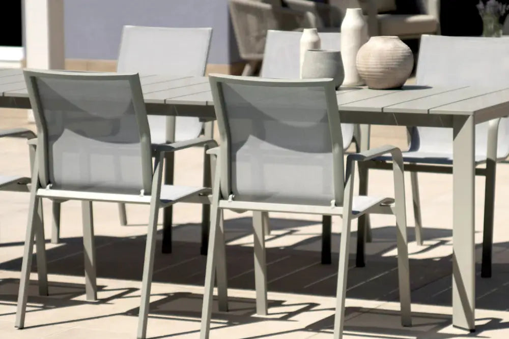 SEDIA SAMO IN ALLUMINIO - TEXTILENE GRIGIO CHIARO - CRETA