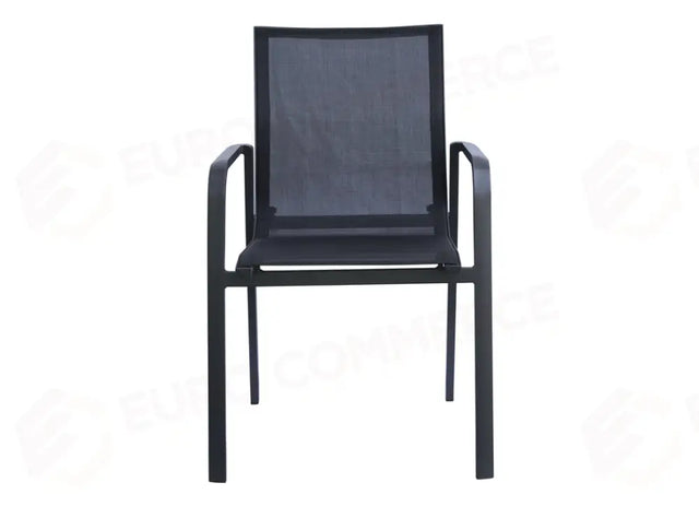 SEDIA SAMO IN ALLUMINIO - TEXTILENE NERO - ANTRACITE CHA03G - GREENWOOD