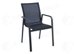 SEDIA SAMO IN ALLUMINIO - TEXTILENE NERO - ANTRACITE