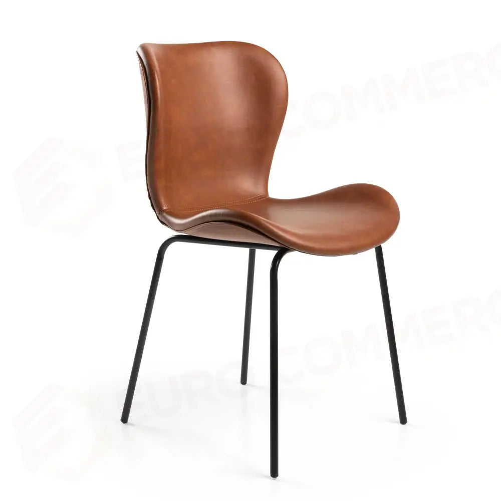SEDIA TIBALDA ECOPELLE MARRONE STRUTTURA METALLO CM48X55H46,5/82 - 2812990000 - VACCHETTI