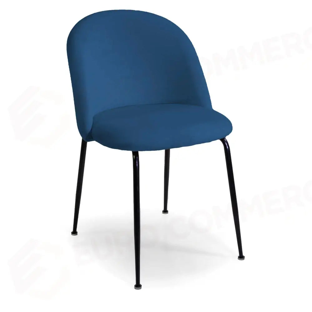 SEDIA VELLUTO SAMMI BLU STRUTTURA NERO CM50X57H47/77,5 - 2810270000 - VACCHETTI