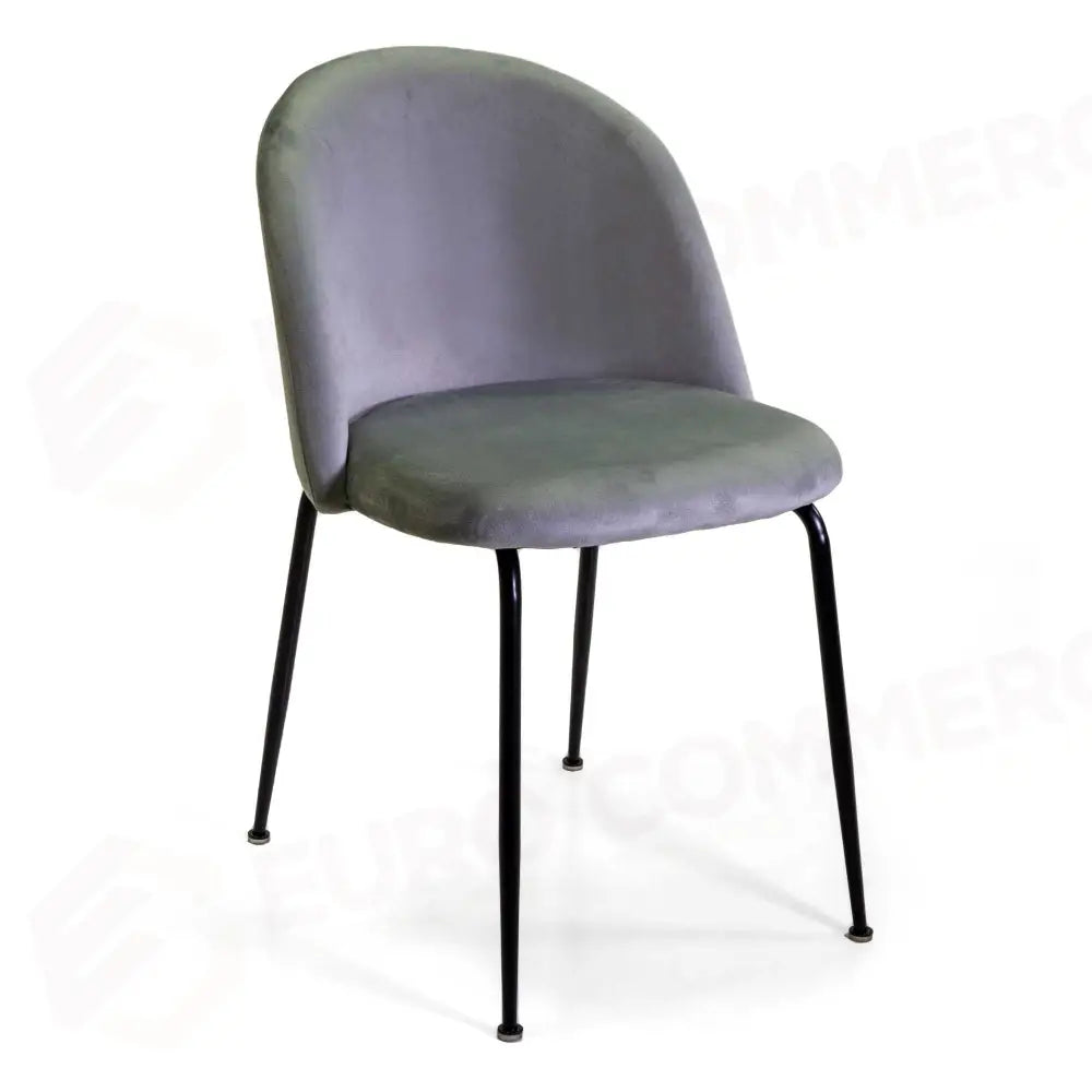 SEDIA VELLUTO SAMMI GRIGIO STRUTTURA NERO CM50X57H47/77,5 - 2810050000 - VACCHETTI
