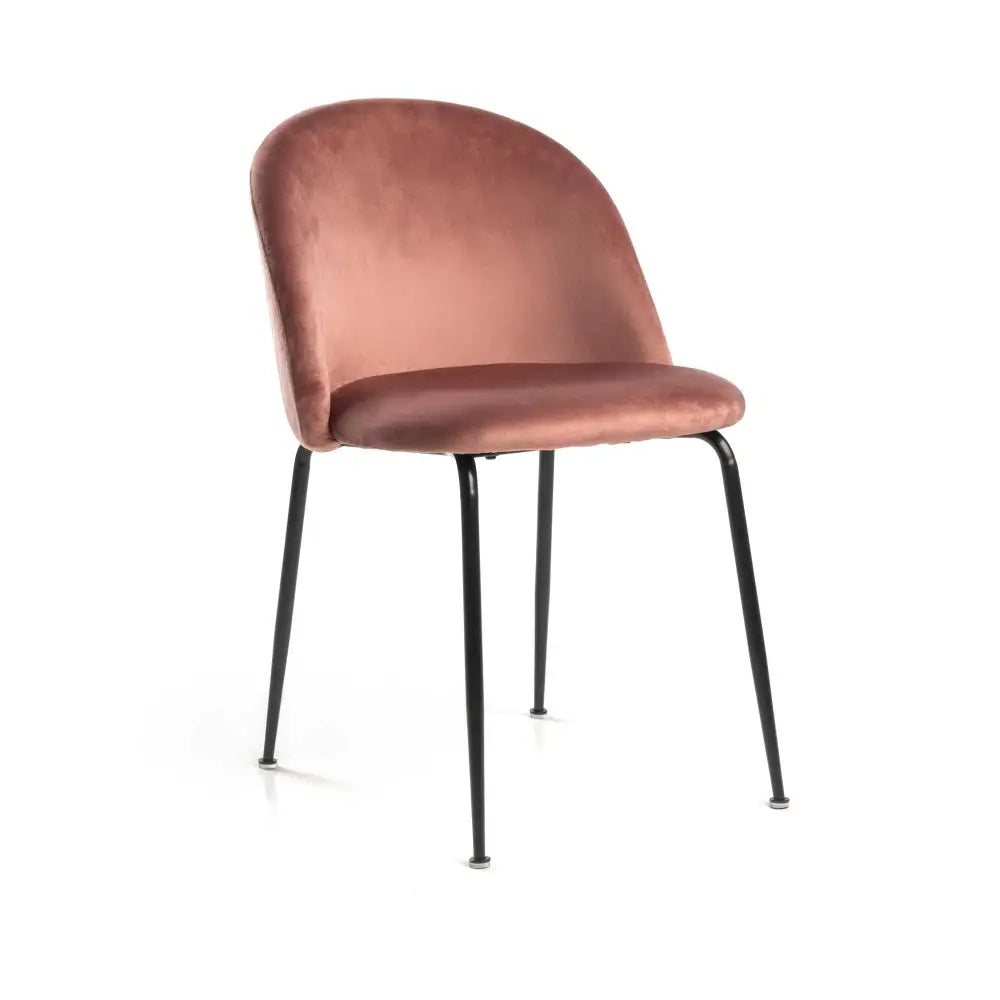 SEDIA VELLUTO SAMMI ROSA ANTICO STRUTTURA NERO CM50X57H47/77,5 - 2810230000 - VACCHETTI