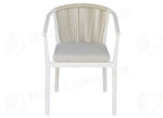 SEDIA VERONA IN ALLUMINIO - CORDA PER ESTERNI BEIGE - BIANCO