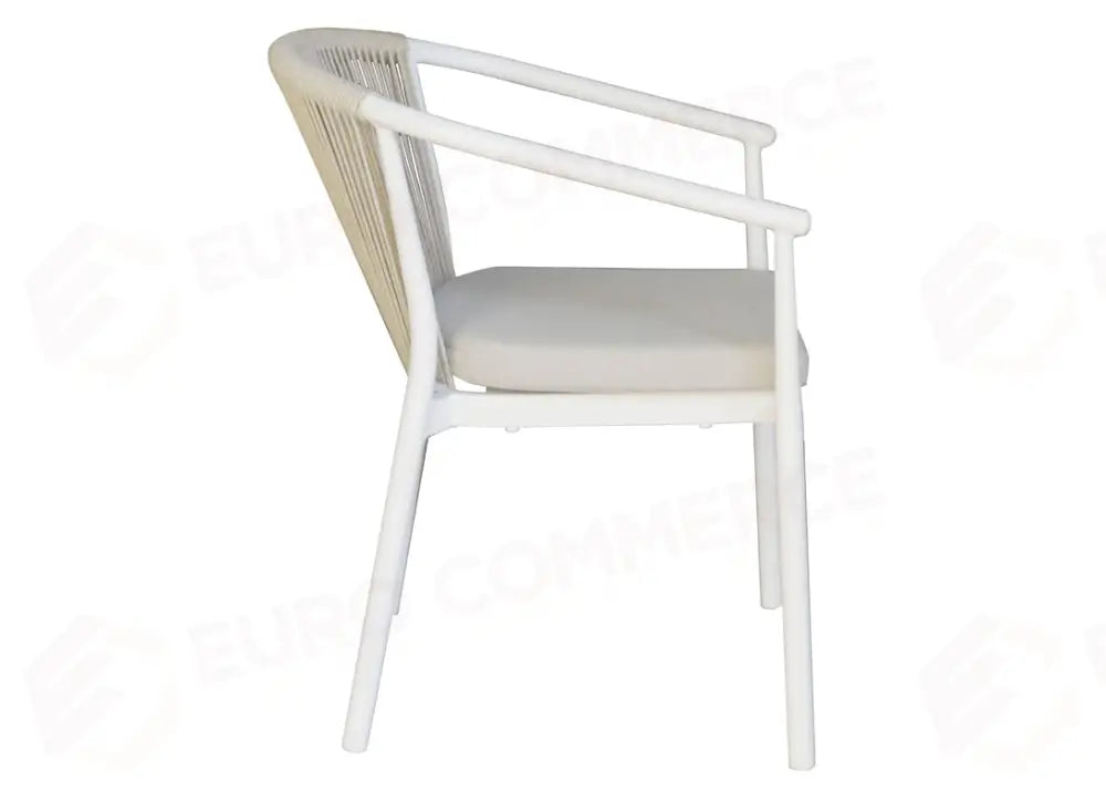 SEDIA VERONA IN ALLUMINIO - CORDA PER ESTERNI BEIGE - BIANCO