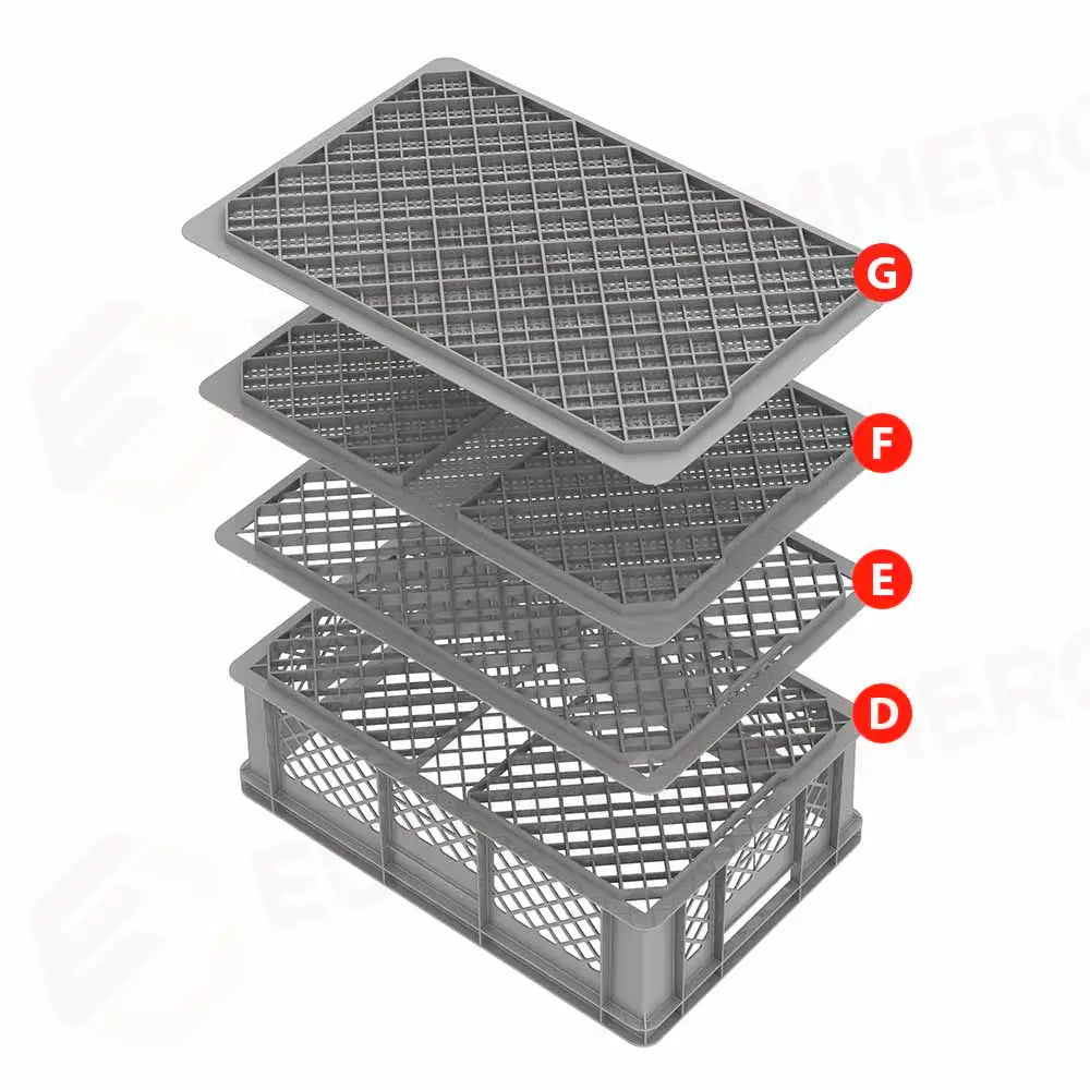 SERIE EUROPA 600X400 MM - ALTEZZA 130 MM - FONDO FORATO E PARETI FORATE - EF6413 - PAVONI ITALIA