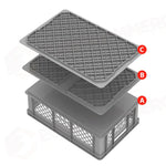 SERIE EUROPA 600X400 MM - ALTEZZA 220 MM - FONDO CHIUSO E PARETI FORATE - EC6422 - PAVONI ITALIA