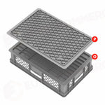 SERIE EUROPA LIGHT 600X400 MM - ALTEZZA 150 MM - FONDO CHIUSO E PARETI FORATE - EC6415L - PAVONI ITALIA