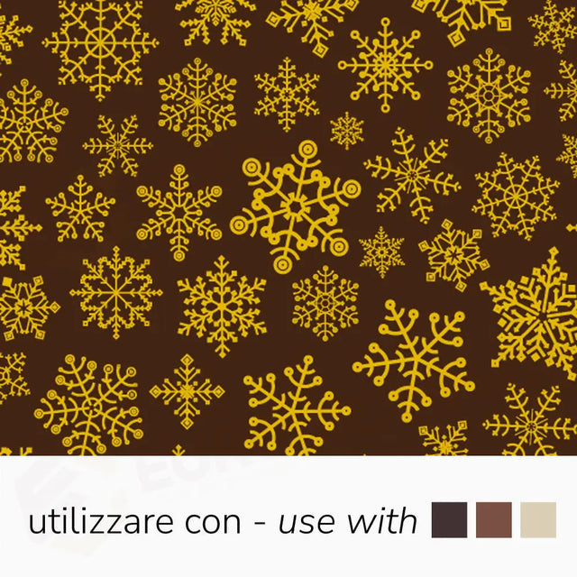SERIGRAFIA COLORE GIALLO PER CIOCCOLATO FONDENTE, BIANCO E AL LATTE CON SOGGETTI NATALIZI DIM. 340 X 265 MM - CONF. 30 FOGLI - SD221SB - PAVONI ITALIA