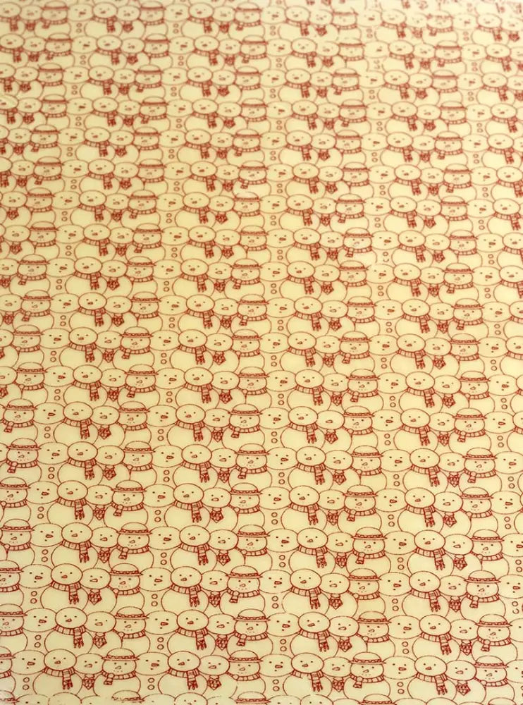 SERIGRAFIA COLORE ROSSO PER CIOCCOLATO FONDENTE AL LATTE E BIANCO CON SOGGETTO PUPAZZO DI NEVE DIM. 340 X 265 MM