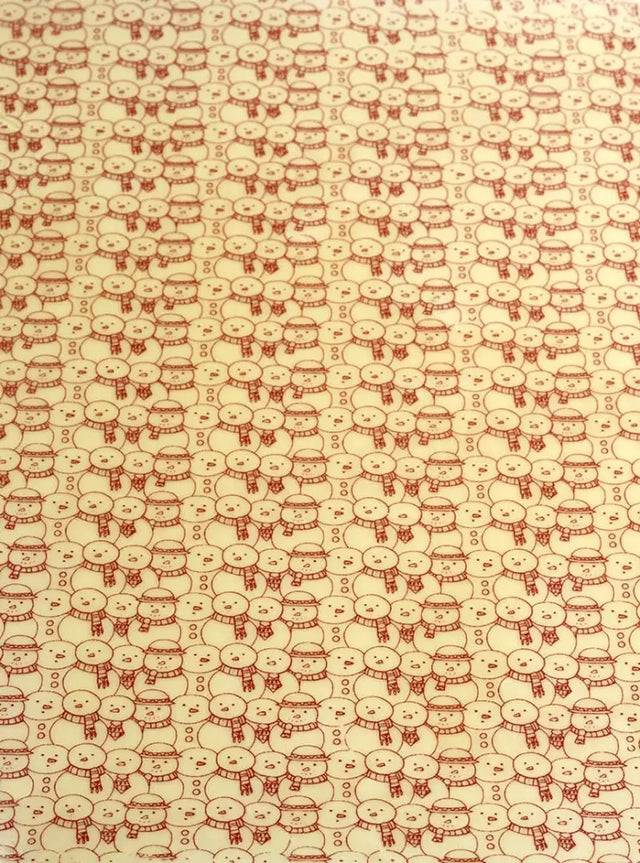 SERIGRAFIA COLORE ROSSO PER CIOCCOLATO FONDENTE, AL LATTE E BIANCO CON SOGGETTO PUPAZZO DI NEVE DIM. 340 X 265 MM - CONF. 30 FOGLI - SD232SB - PAVONI ITALIA