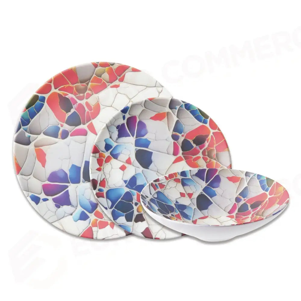 SERVIZIO 18 PIATTI PER 6 PERSONE - MELAMINA MOSAIC - PADERNO