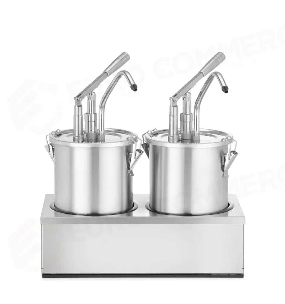SET: 2 CONTENITORI PER SALSA IN ACCIAIO INOSSIDABILE CON DISPENSER HENDI 9L 400X200X(H)440MM