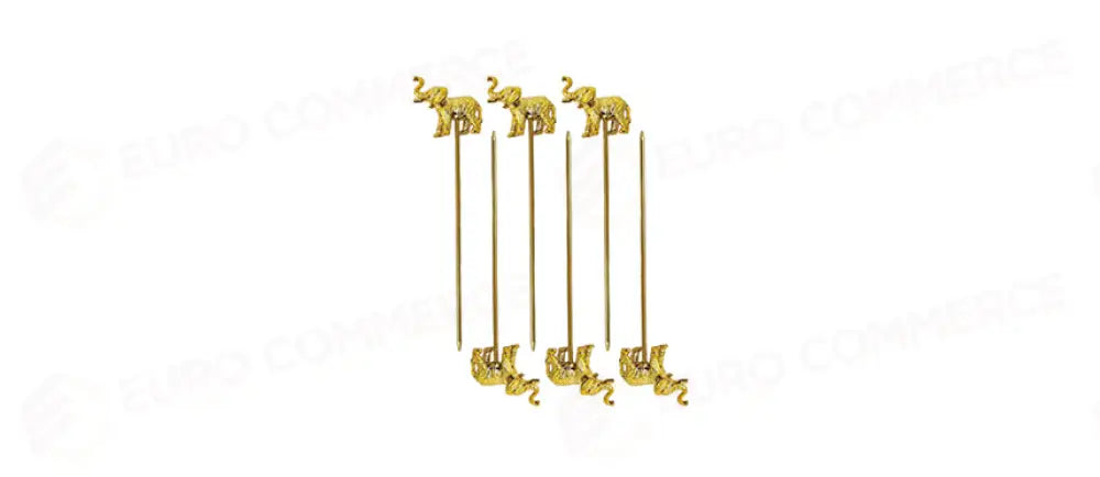 SET 6 PZ SPIEDINO COCKTAIL ELEFANTE ORO INOX - 203731 - MORINI