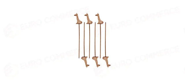 SET DE 6 PICKS COCKTAIL GIRAFE CUIVRE INOX - 203730 - MORINI