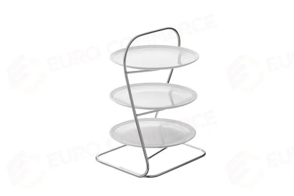 SET ALZATA CON TRE PIATTI BIANCHI IN MELAMINA BIANCO - Ø27 H.40 - T8470 - LEONE - MELAMINA BIANCA