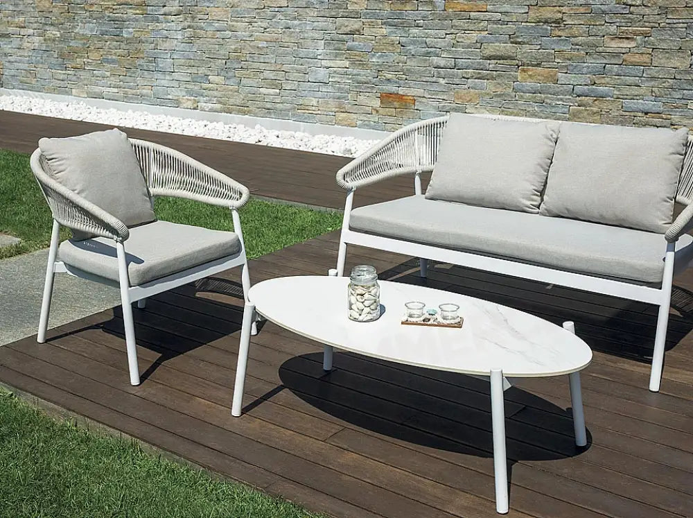 SET CAP-FERRAT IN ALLUMINIO - CORDA BIANCA - BIANCO
