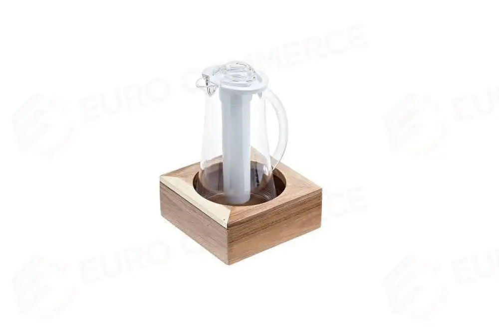 SET CARAFFA COMPLETO NATURALE - 20X20 CM (BASE) - 2L - S5100 - LEONE - ESPOSITORI BUFFET IN ACACIA