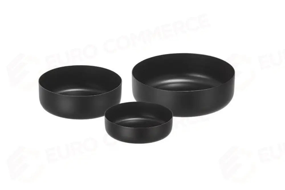 SET CIOTOLE NERE IN ACCIAIO NERO OPACO - Ø9X3/Ø11X3,5/Ø13X4 CM - P1008 - LEONE - ACCIAIO MARTELLATO