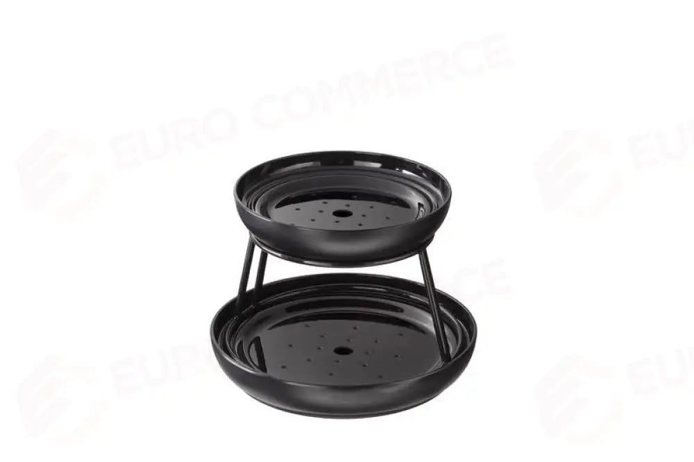 SET CON STAND E PIATTI CON PIASTRE DA INSERIMENTO IN MELAMINA NERO - Ø27-34 H.36 - T8277 - LEONE - MELAMINA NERA