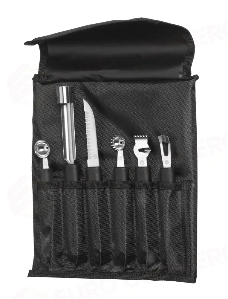 SET DI COLTELLI DA INTAGLIO-6 PEZZI HENDI NERO 280X100X(H)50MM - 856291