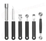 SET DI COLTELLI DA INTAGLIO-6 PEZZI HENDI NERO 280X100X(H)50MM - 856291