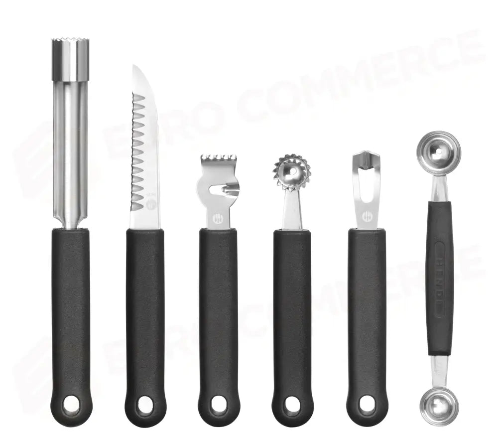 SET DI COLTELLI DA INTAGLIO-6 PEZZI HENDI NERO 280X100X(H)50MM - 856291