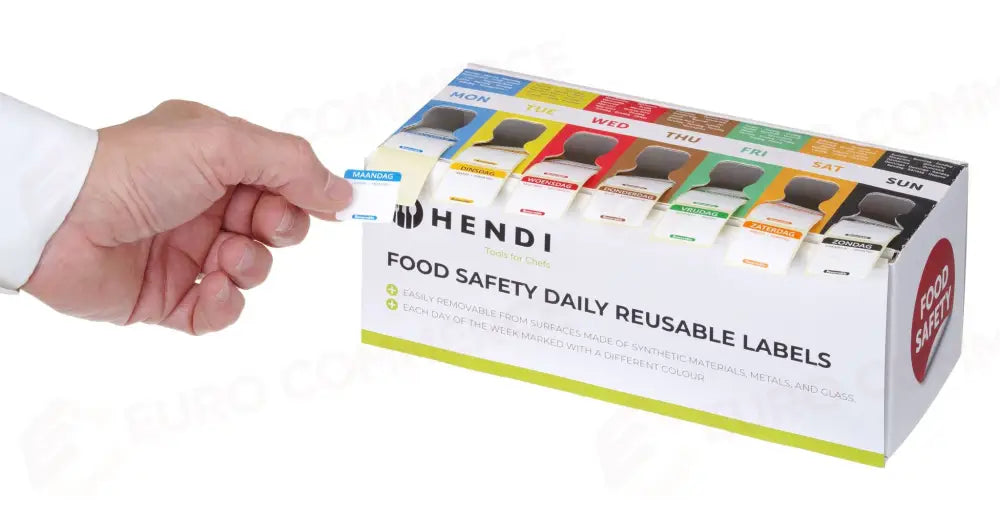 SET DI ETICHETTE SICUREZZA PER ALIMENTI MULTIUSO FACILE DA RIMUOVERE CON DISPENSER HENDI 240