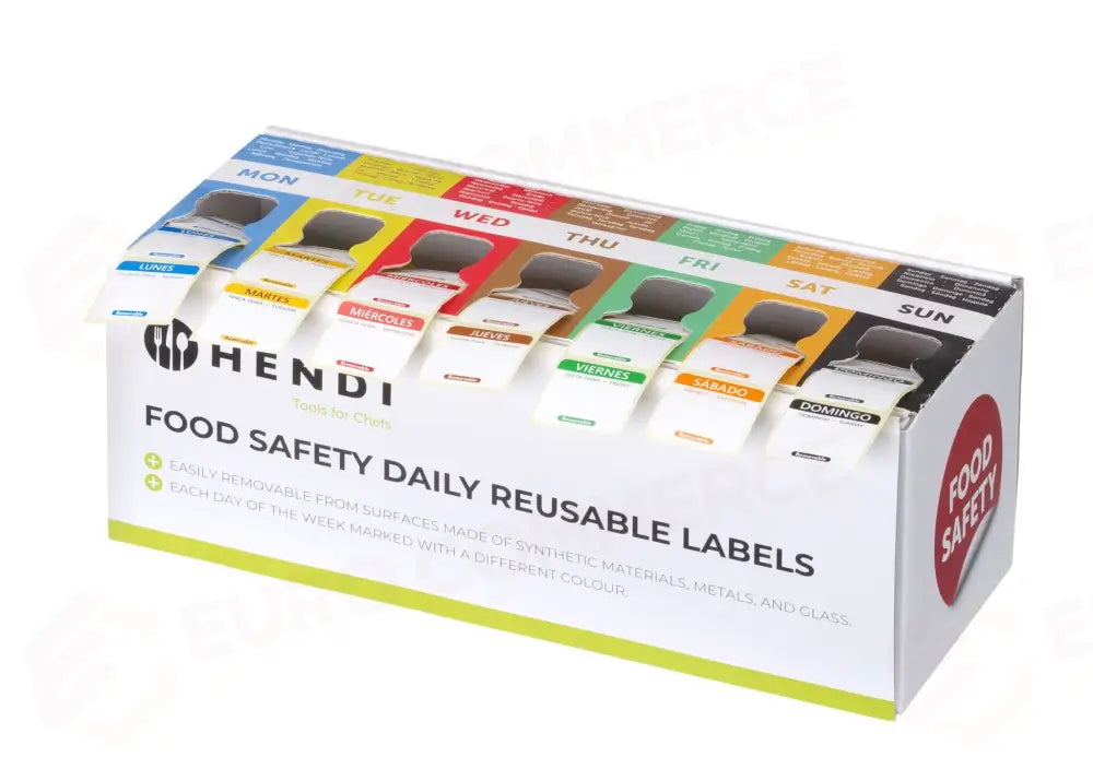 SET DI ETICHETTE SICUREZZA PER ALIMENTI MULTIUSO FACILE DA RIMUOVERE CON DISPENSER HENDI 240