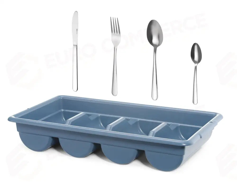 SET DI POSATE CON VASSOIO HENDI BLU 525X300X(H)95MM RETTANGOLARE - 766194