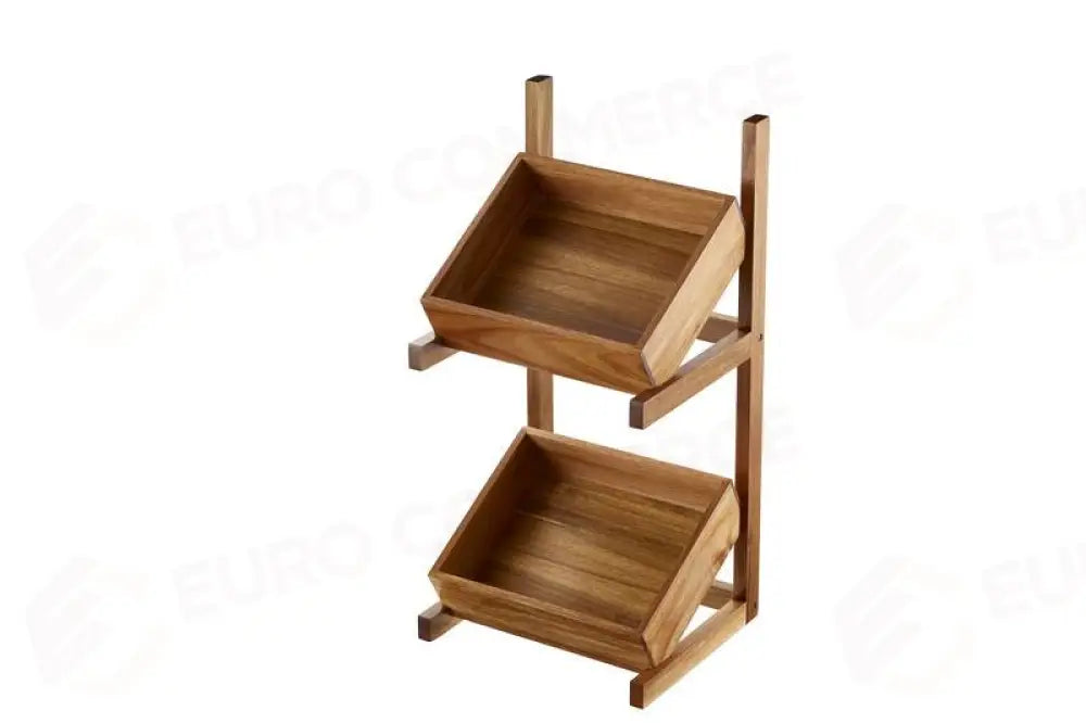 SET ESPOSITORE IN ACACIA NATURALE - 55X36X70 CM - S5088 - LEONE - ESPOSITORI BUFFET IN ACACIA