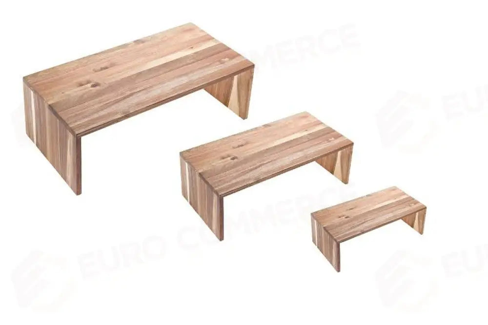 SET ESPOSITORI NATURALE - 60X30X20 CM 45X30X15 CM 30X30X10 CM - S5049 - LEONE - ESPOSITORI BUFFET IN ACACIA