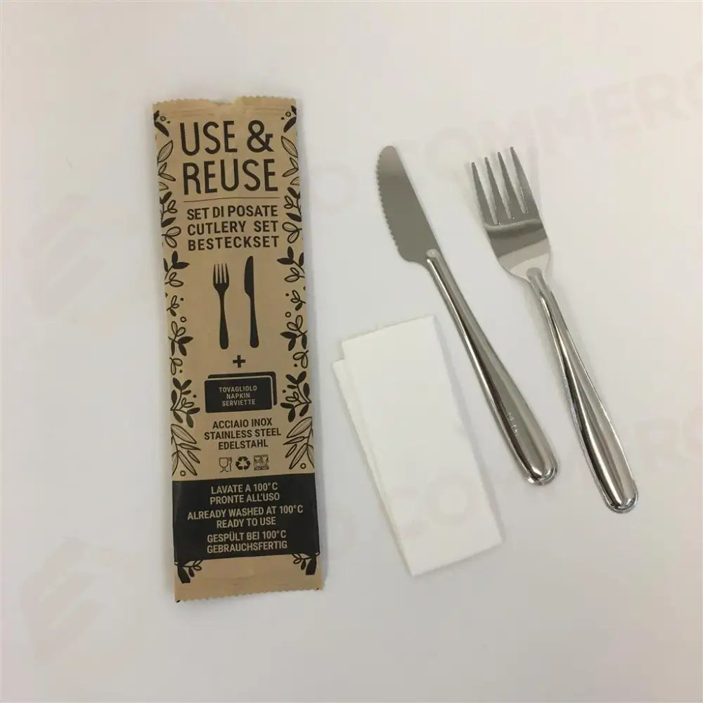 SET FORCHETTA/COLTELLO/TOVAGLIOLO 16 CM USE & REUSE 00300TBR PINTI - 6731720 - MEDRI