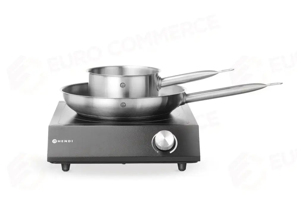 SET: INDUZIONE 3500W + PENTOLA + PADELLA NERO 220-240V/3500W 320X395X(H)95MM - HENDI