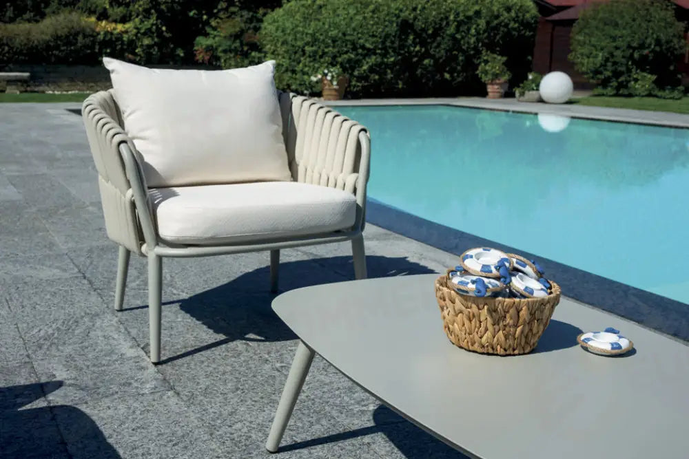 SET MARBELLA IN ALLUMINIO - CORDA BEIGE - CRETA