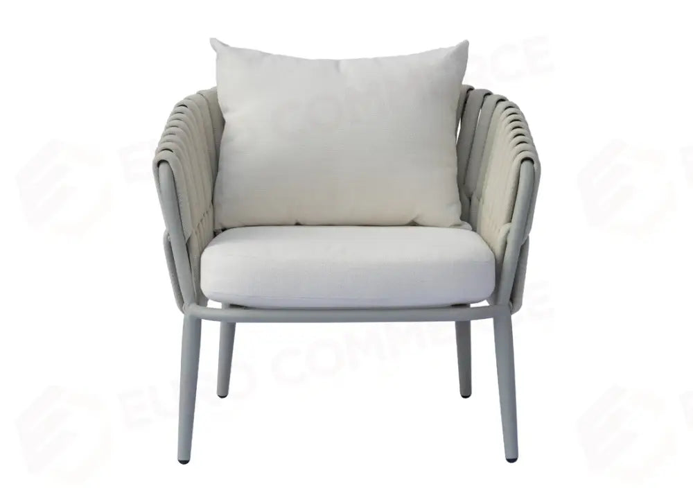 SET MARBELLA IN ALLUMINIO - CORDA BEIGE - CRETA