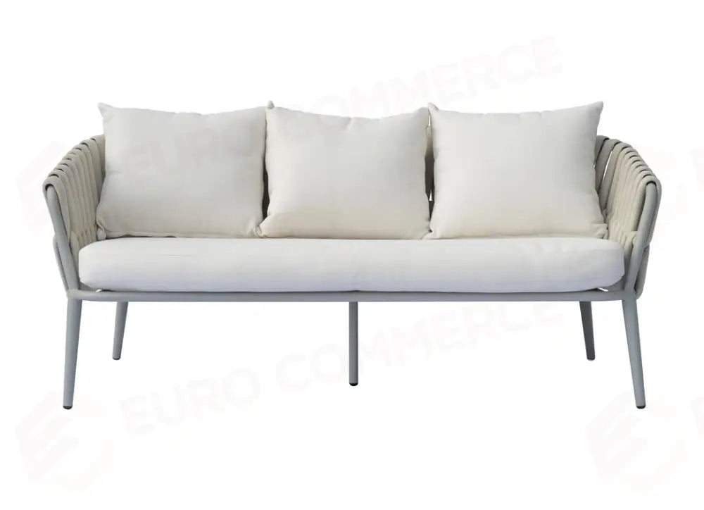 SET MARBELLA IN ALLUMINIO - CORDA BEIGE - CRETA