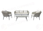 SET MARBELLA IN ALLUMINIO - CORDA BEIGE - CRETA