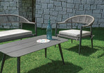 SET MILANO IN ALLUMINIO - WICKER GRIGIO - ANTRACITE