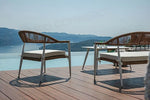 SET MILANO IN ALLUMINIO - WICKER PAGLIA - BIANCO