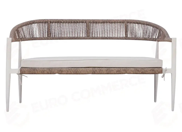 SET MILANO IN ALLUMINIO - WICKER PAGLIA - BIANCO SET152B - GREENWOOD