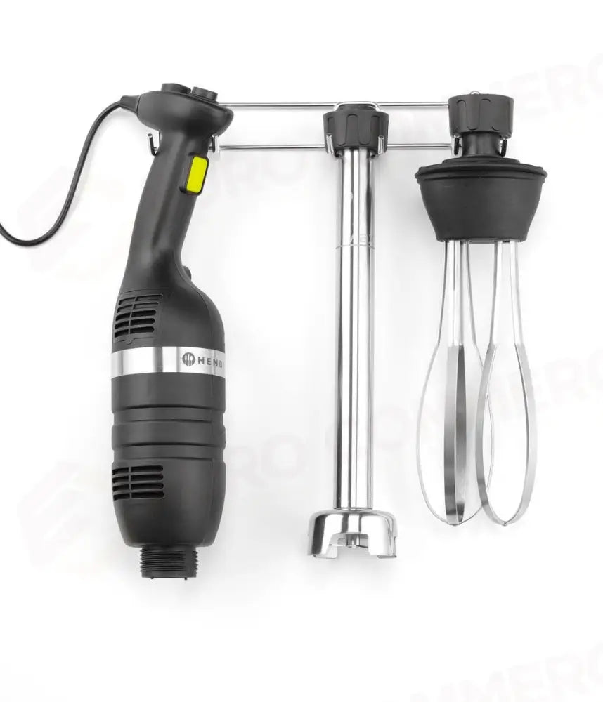 SET: MISCELATORE STICK 350 A VELOCITÀ VARIABILE + FRUSTA + RACK A PARETE KITCHEN LINE NERO - HENDI