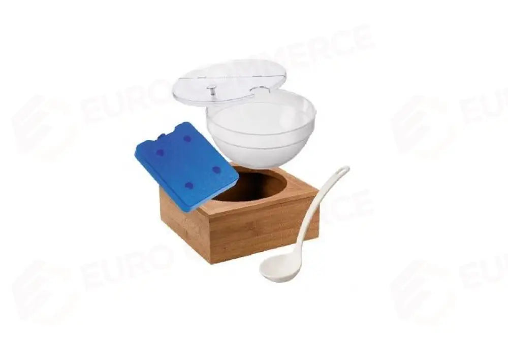 SET YOUGURTIERA NATURALE - 26X26 CM - S1001 - LEONE - ESPOSITORI BUFFET IN BAMBOO