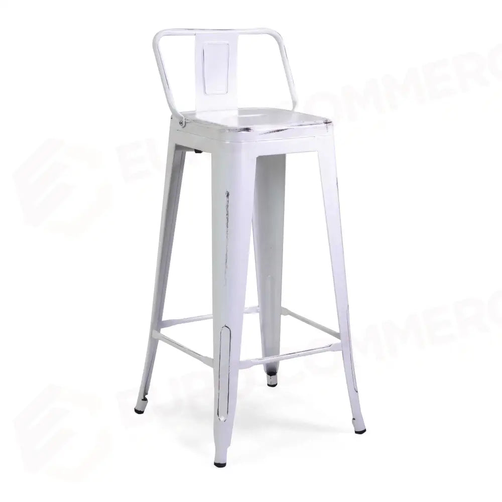 SGABELLO FERRO NEW BRISTOL BIANCO ANTICO C/ SCHIENALE CM42X42H94 - 8042960000 - VACCHETTI