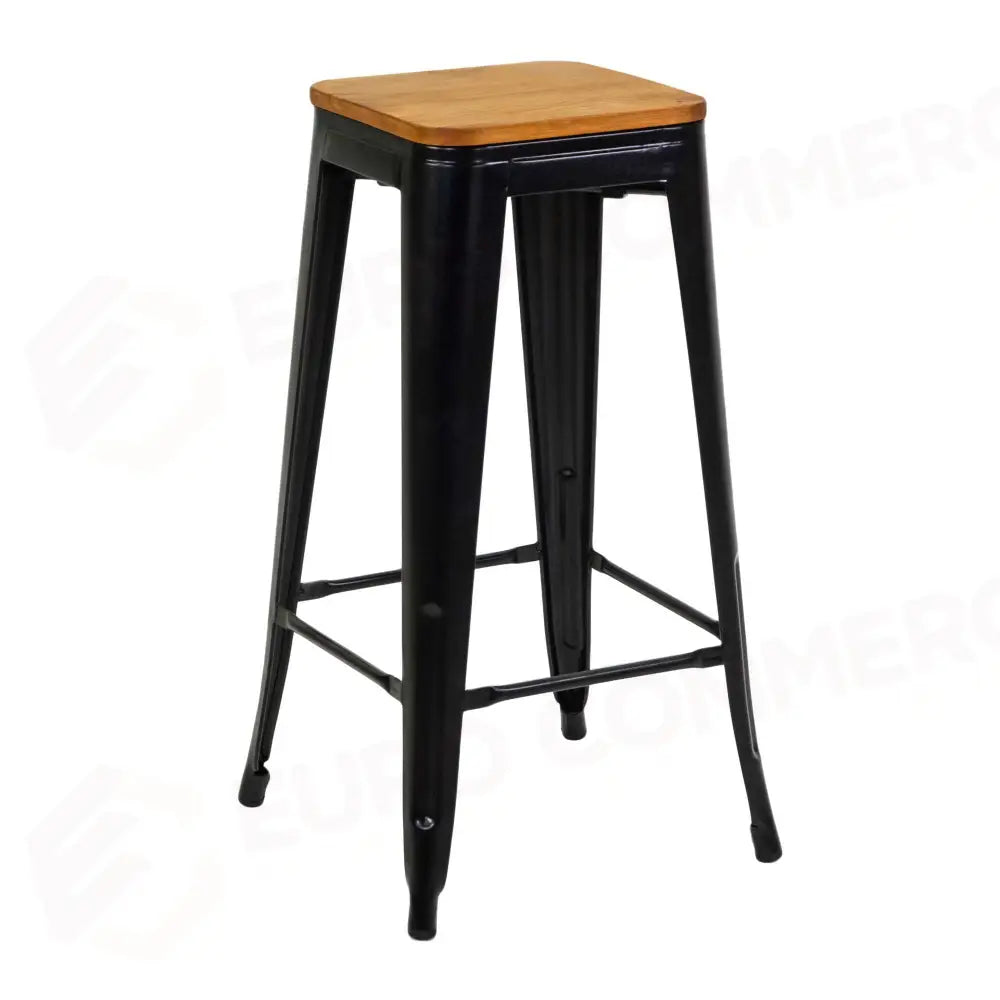 SGABELLO FERRO NEW BRISTOL NERO SEDUTA LEGNO CM42X42H76 - 8041910000 - VACCHETTI