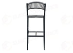 SGABELLO MILANO IN ALLUMINIO - WICKER GRIGIO - ANTRACITE
