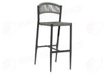 SGABELLO MILANO IN ALLUMINIO - WICKER GRIGIO - ANTRACITE